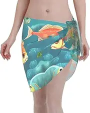 [LYLZDC] Outer Space Planet Women's Beach Short Wrap Skirt Transparent Bikini Wrap Swimsuit Suitable for Most Adults and Women