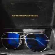 Prive Revaux Sunglasses Polarized New The Cuervo Silver/Blue Pilot