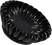 QUMIIRITY Fruit Serving Bowl Grooved Ruffle Black Footed Resin Decorative Home Accessory