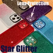 For iPhone 16 15 14 Pro Max 13 12 11 Cute Glitter Sparkle Bling Diamond Case