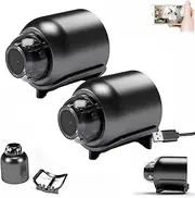 Mini 4g Wireless WiFi Camera 1080p Hd 01, Mini Wireless WiFi Camera 1080p Hd, Night Vision Cam,Smart Security Night Vision for Home,Outdoor,Office,Car,140° Wide Angle Rechargeable (2pc)