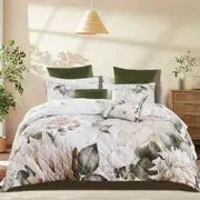 Bianca Giselle White Polyester Printed Floral Coverlet Set (Single/Double, Queen/King, Super King) or Accessories