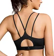 [ZeroBound] Women Strappy Sports Bra Criss Cross Back Padded Wireless Gym Workout Yoga Bra
