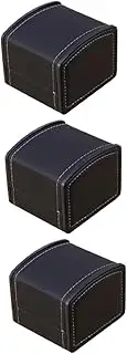 FRCOLOR 3Pcs Box High End PU Leather Watch Storage Case Scratch Single Watch Organizer for Display Vanity Desk Outdoor Use present Box