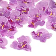 40Pcs 3.5" Artificial Silk Butterfly Orchid Flower Heads for DIY, Light Purple