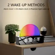 Alarm Clock Bedside Powered With Led Night Light Wake Up Sunrise Electric