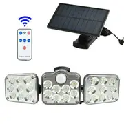 3 Head Solar Motion Sensor Light Outdoor Garden Wall Security Flood Lamp 138 LED SEPERATE