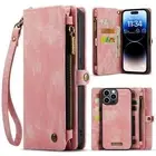 For iPhone 16 16e 15 14 13 12 11 Pro Max XS Detachable Cover Leather Wallet Case