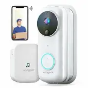 WiFi Video Doorbell Camera, Wireless Camera 1080P HD with white
