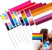 Rainbow Pride Bunting - 9 Pack, Portable, Polyester | Mini Diversity Flags with for Parades, Meetings, Clubs, Institutions, Celebrations