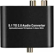 Byttlerom Audio Extractor 5.1 Digital Audio Converter Decoder Splitter Audio Extractor Expander Stereo Extractor 3.5mm Jack Cable Easy to Use