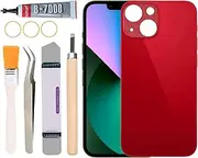 [Yuntunele] Back Covers Glass Replacement for iPhone 13 Mini All Carriers with Professional Tool Set (Red)