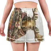 [RPLIFE] Sleepwear for Women Pajama Set, Summer Pajama Sets for Women Soft, Cute Moose, Large