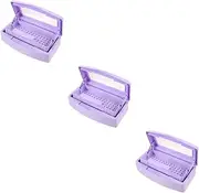 Healeved 3pcs Nail Art Cleaning Tray Storage Organizer for Manicure Tools Quick Rinse Cleaning Device for Nail Clippers Tweezers for Home