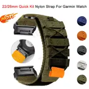 Quickfit Nylon Watch Band For Garmin Fenix 7 7X 6 6X Pro 5 5X MK1 MK2 Mk3i Strap