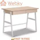 Artiss Computer Desk Metal with Drawer Home Office Study Table, White w/ Oak Top