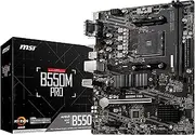 MSI B550M PRO Motherboard AMD Ryzen AM4 DDR4 2X DIMM Slots (Max 64GB) 1x PCI-e 4.0 DP HDMI VGA 1x M.2 4X SATA 6X USB 3.2 Gen 1 6X USB 2.0