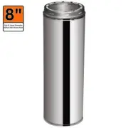 ALLFUEL HST Chimney Pipe 8"X12" Double Headed Section Twist Lock Stainless Steel