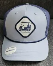 New Men's Tommy Bahama Steel Blue Golf Cart Golf Cap Snapback Hat Nice! - NWT