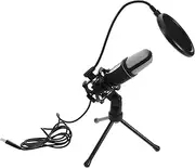 Yardwe Portable Microphone for Desktop Streaming and Gaming Lighting Noise Reduction for Podcasting and Video Recording Compact and Versatile Design Black