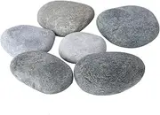 HEALSOPTHY 6PCS DIY Polishing Pebbles Mixed Color Hand Painted Cartoon Rocks for Creative Art Projects Smooth Stones for Garden Decor and Personal Artistic Expression