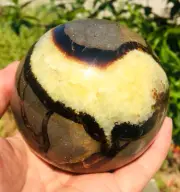 922g Natural Septarian Dragon Stone Sphere Crystal Ball Specimen Healing
