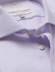 Hawes & Curtis Non-Iron Lilac & White Textured Weave Extra Slim Shirt | Windsor Collar Size: 15" collar, 33" sleeve