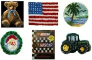 LATCH HOOK KIT U-Pick MCG Textiles Caron BEAR FLAG NASCAR SANTA TRACTOR PALM