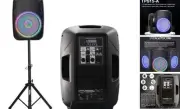 Portable 15-Inch PA Speaker System DJ Amplified Loud Speaker with Stand
