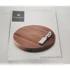 Michael Graves Design Acacia Wood Cheese Board & Knife Set NIB