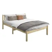 Oikiture Bed Frame Queen Double King Single Wooden Mattress Base Wood Headboard