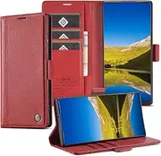 for Samsung Galaxy S22 Ultra 5G Case,for Galaxy S22 Ultra 5G Wallet Case,Flip Leather Wallet Cover with Card Holder Cash Pocket Magnetic Closure[ Red ]
