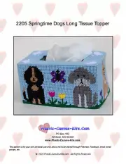 Springtime Dogs Long Tissue Topper-Plastic Canvas Pattern or Kit