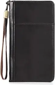 [Generic] Mens Clutch Bag Leather Men's Clutch With Hand Strap Long Zip Men's Handbag Multifunctional Business Wallet Men Wrist Bag