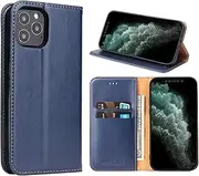 GoshukunTech Case for iPhone 12 mini,for iPhone 12 mini Wallet Cover,5.4 inch,Magnetic Wallet Case Leather Flip Folio Cover with Card Slots-Navy Blue