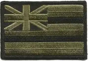 VELCRO® BRAND Fastener Morale HOOK PATCH State of Hawaii OLIVE DRAB 3x2"