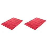 2x Daily Bake Silicone 24 Cup Non-Stick Macaron Baking Sheet/Tray 36x23cm Red