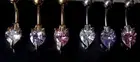 Elegant Gold Heart Coloured Crystal Gem BELLY NAVEL Piercing Jewellery Bar Ring