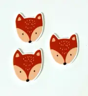 3 Fox Planar Resin Flatbacks, Craft supplies, Embellishments, Hair Bow Centers