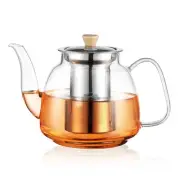 Glass Teapot with Removable Infuser 1100ml(37.5oz),Clear Tea Kettle Stovetop ...