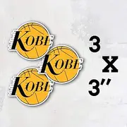 Koby Bryant Logo Lakers Black Basketball Los Angeles Vinyl Sticker Art Decal Set of 3 Pieces - 3'' Longer Side