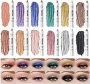 MKNZOME Eyeshadow Stick Set, 12 Colors Eyeshadow Pencil Shimmer Cream Eyeshadow Stick Glitter Eyeshadow Contour Stick, Eyeshadow with Crease-proof, Smudge-proof and Long Lasting Eye Makeup
