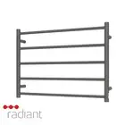 Radiant RTR03 Heated Towel Rail-750 x 550mm-Gun Metal Grey-Bottom Left Wiring
