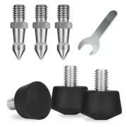 6 Pcs Tripod Spike Feet - 3/8-16 Thread, Rubber & Stainless Steel Spike Feet,...