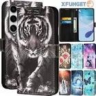 For Samsung S25 S24 S23 S22 S21 FE Ultra Plus Wallet Case Leather Pattern Cover