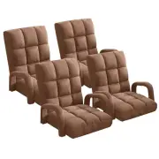 4X Foldable Lounge Cushion Adjustable Floor Lazy Recliner Chair with Armrest Cof