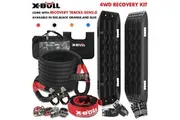 X-BULL 4X4 Recovery Kit Kinetic Recovery Rope Snatch Strap With 2PCS Recovery Tracks 4WD Gen2.0 Black