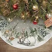 ZANZER 36 Inches Christmas Tree Skirt Christmas Tree Skirt 36 Inch, Winter Holiday Tree Mat Decoration
