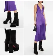 Christian Louboutin IZAMAYAZ 130 Suede Platform Chunky Heel Bootie Boots $1645