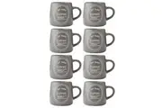 8PK Mikasa 400ml Eat Sleep Coffee Repeat Coffee Mug Cup Stoneware Drinkware BRN